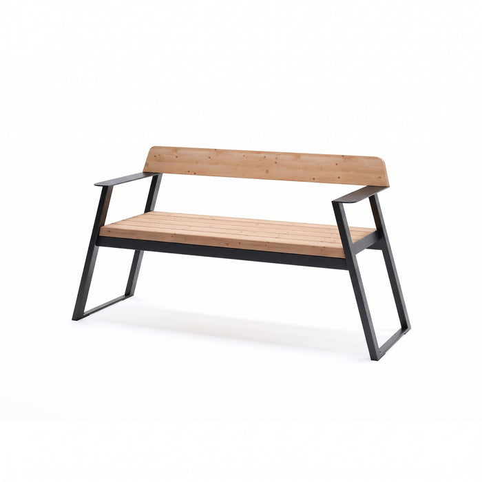 Gewerbefabrik Sitzbank Rottenbuch Outdoor Bank Parkbank Holz Schwarz RAL 9017