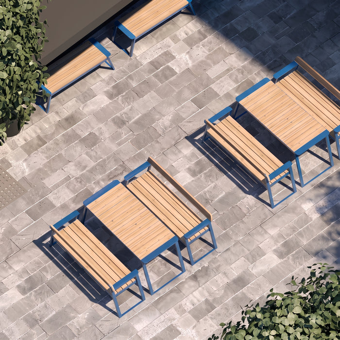 Gewerbefabrik Sitzbank Rottenburg Outdoor Bank Parkbank Holz Blau RAL 5005 Park