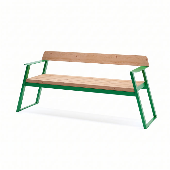 Gewerbefabrik Sitzbank Rottenburg Outdoor Bank Parkbank Holz Grün RAL 6018