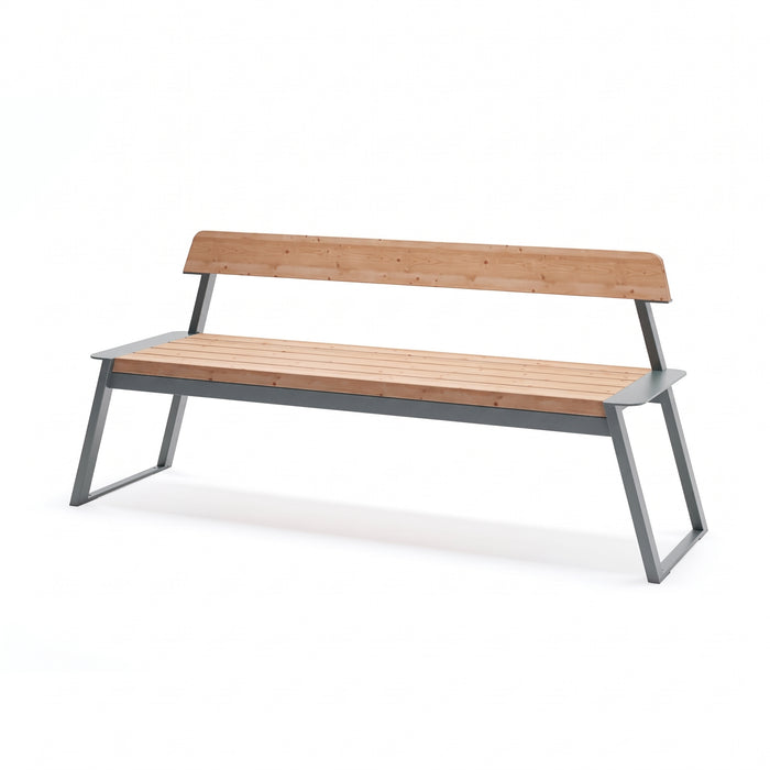 Gewerbefabrik Sitzbank Rottendorf Outdoor Bank Parkbank Holz Grau RAL 7011