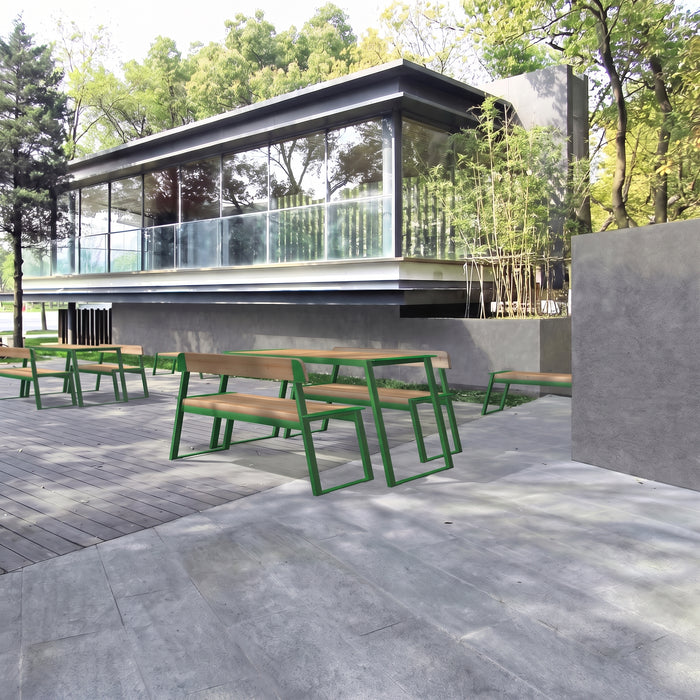 Gewerbefabrik Sitzbank Rottendorf Outdoor Bank Parkbank Holz Grün RAL 6018 Park