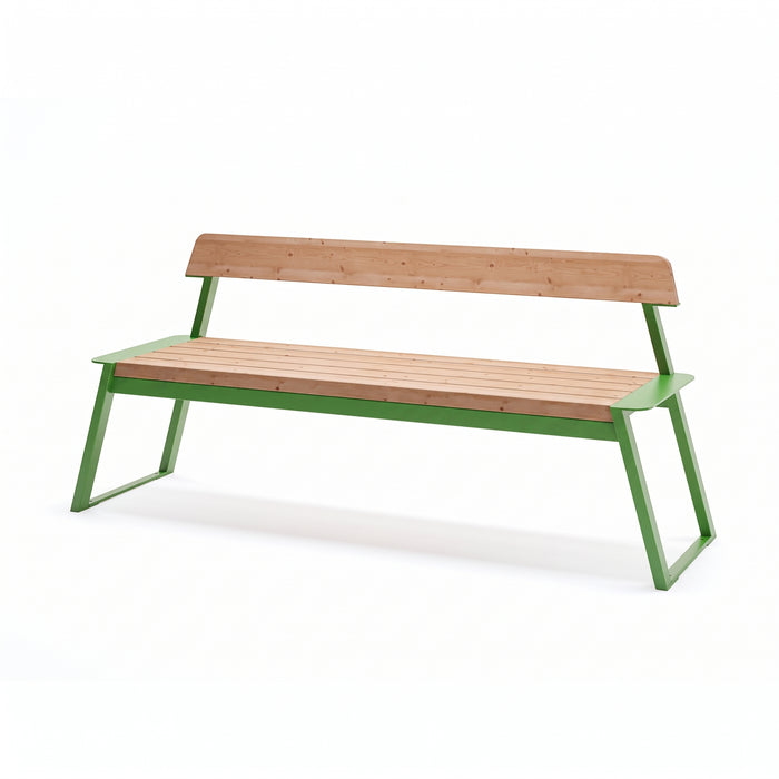 Gewerbefabrik Sitzbank Rottendorf Outdoor Bank Parkbank Holz Grün RAL 6018