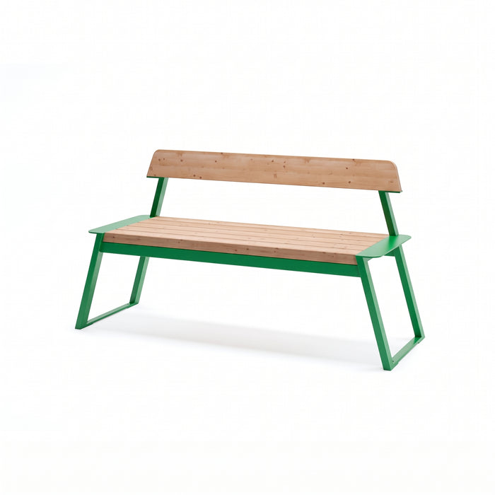 Gewerbefabrik Sitzbank Rottweil Outdoor Bank Parkbank Holz Grün RAL 6018