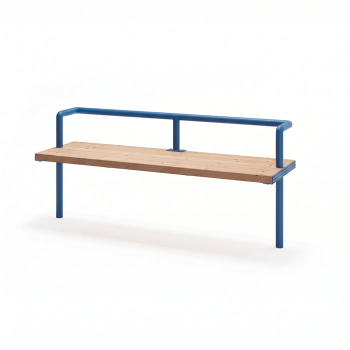 Gewerbefabrik Sitzbank Trebbin Outdoor Bank Parkbank Holz Blau RAL 5005