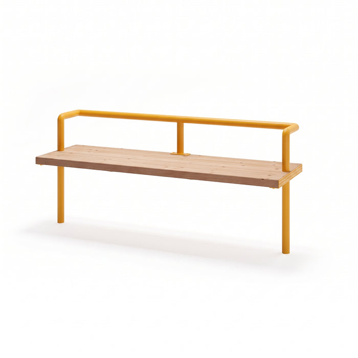 Gewerbefabrik Sitzbank Trebbin Outdoor Bank Parkbank Holz Gelb RAL 1028