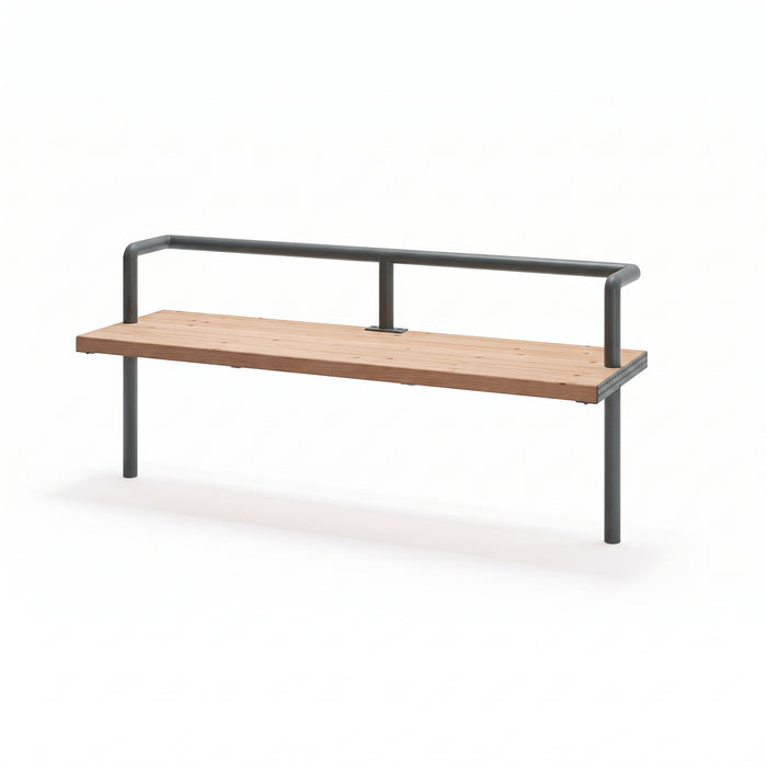 Gewerbefabrik Sitzbank Trebbin Outdoor Bank Parkbank Holz Grau RAL 7011