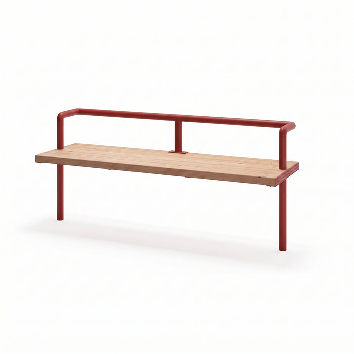 Gewerbefabrik Sitzbank Trebbin Outdoor Bank Parkbank Holz Rot RAL 3001