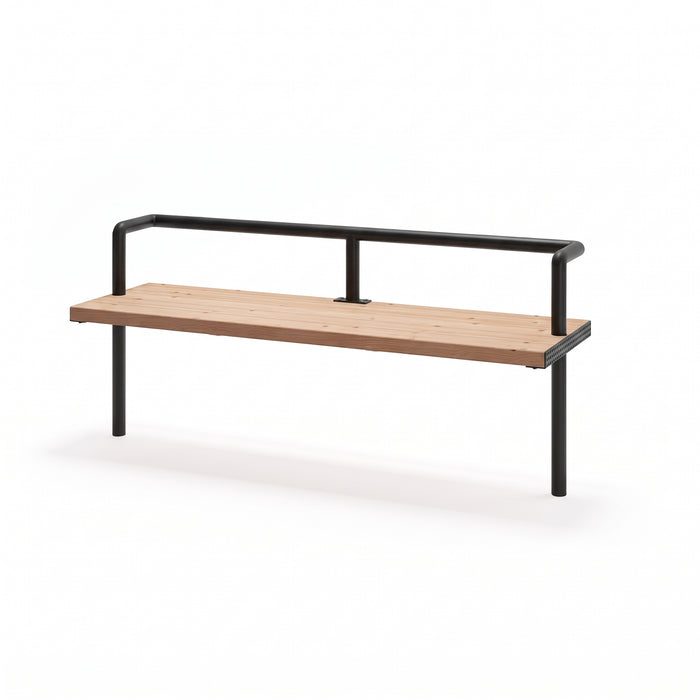 Gewerbefabrik Sitzbank Trebbin Outdoor Bank Parkbank Holz Schwarz RAL 9017