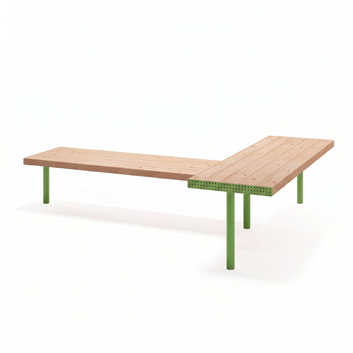 Gewerbefabrik Sitzbank Trebgast Outdoor Bank Parkbank Holz Grün RAL 6018