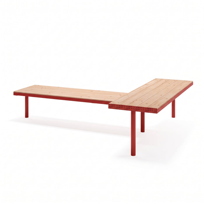 Gewerbefabrik Sitzbank Trebgast Outdoor Bank Parkbank Holz Rot RAL 3001