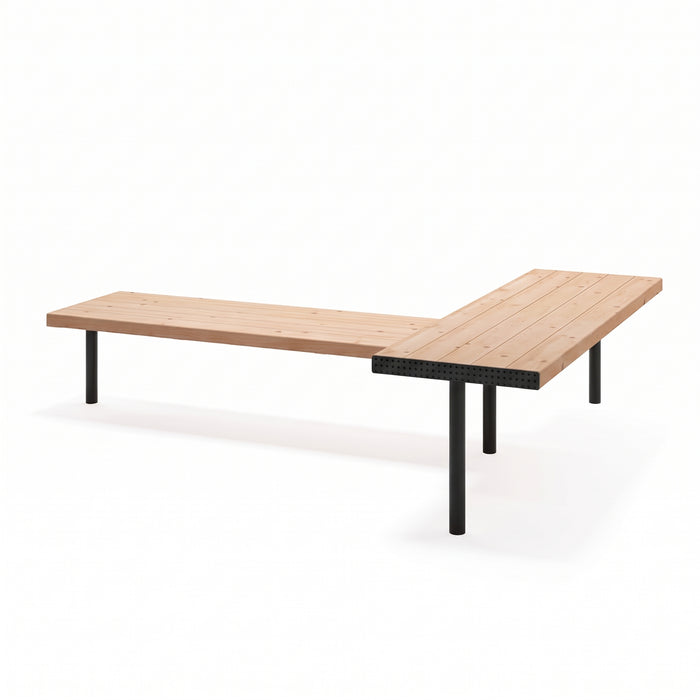 Gewerbefabrik Sitzbank Trebgast Outdoor Bank Parkbank Holz Schwarz RAL 9017
