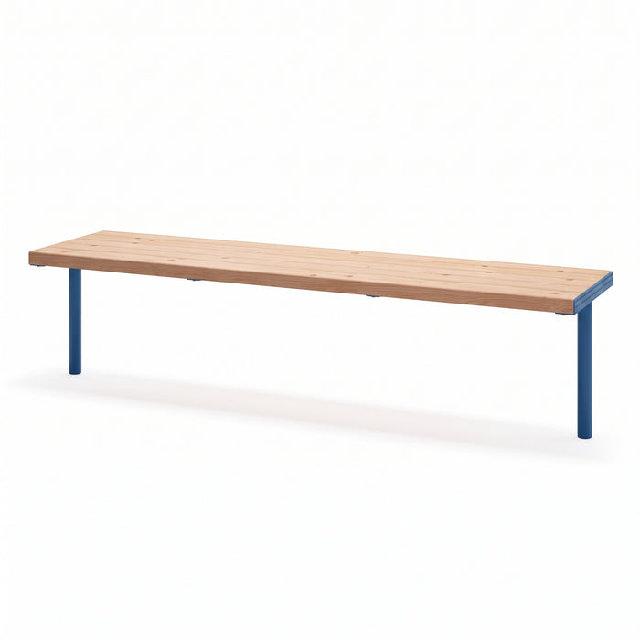 Gewerbefabrik Sitzbank Trebsen Outdoor Bank Parkbank Holz Blau RAL 5005