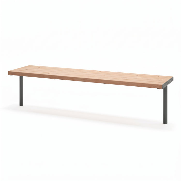 Gewerbefabrik Sitzbank Trebsen Outdoor Bank Parkbank Holz Grau RAL 7011