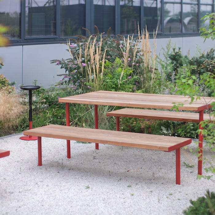 Gewerbefabrik Sitzbank Trebsen Outdoor Bank Parkbank Holz Rot RAL 3001 Park