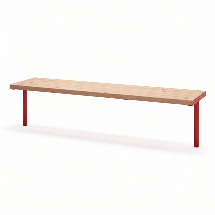 Gewerbefabrik Sitzbank Trebsen Outdoor Bank Parkbank Holz Rot RAL 3001