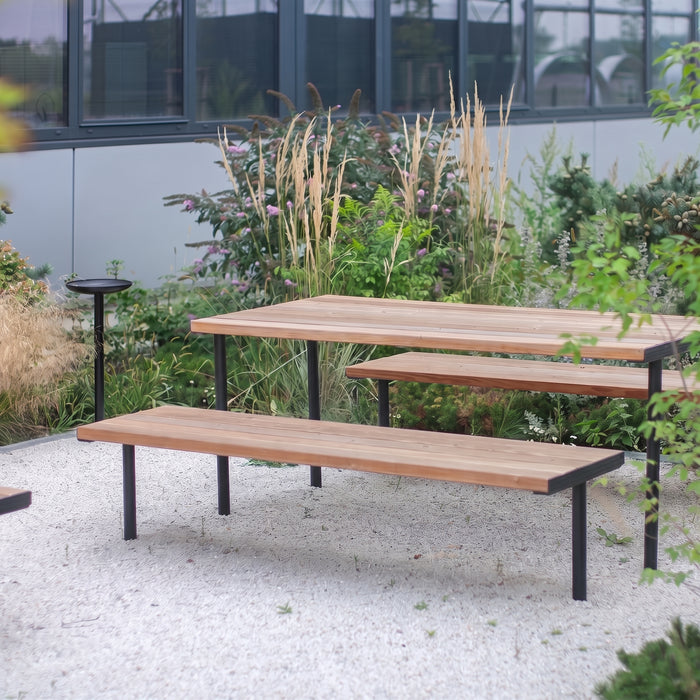 Gewerbefabrik Sitzbank Trebsen Outdoor Bank Parkbank Holz Schwarz RAL 9017 Park