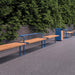 Gewerbefabrik Sitzbank Trebur Outdoor Bank Parkbank Holz Blau RAL 5005 Stadt