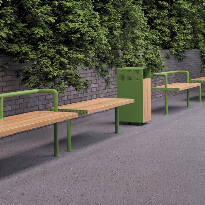Gewerbefabrik Sitzbank Trebur Outdoor Bank Parkbank Holz Grün RAL 6018 Park