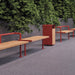 Gewerbefabrik Sitzbank Trebur Outdoor Bank Parkbank Holz Rot RAL 3001 Park