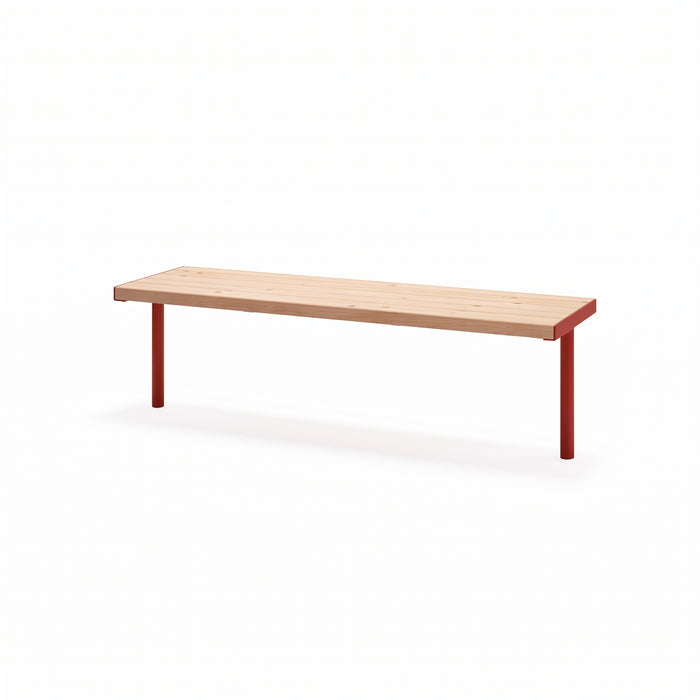 Gewerbefabrik Sitzbank Trebur Outdoor Bank Parkbank Holz Rot RAL 3001