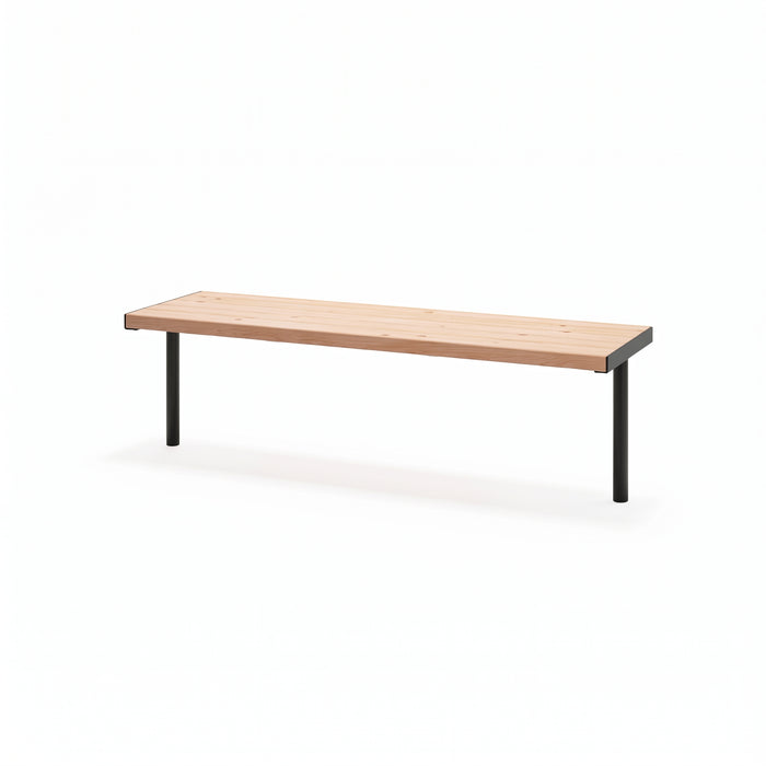 Gewerbefabrik Sitzbank Trebur Outdoor Bank Parkbank Holz Schwarz RAL 9017