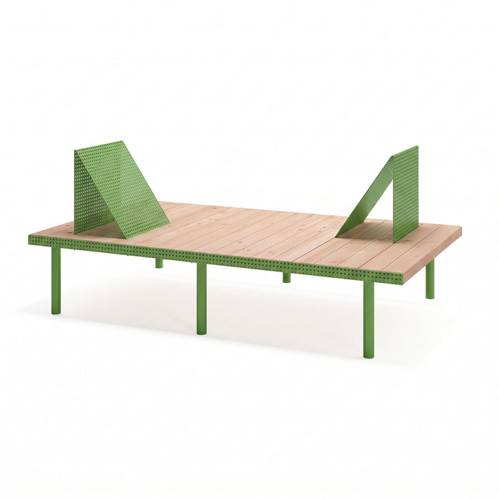 Gewerbefabrik Sitzbank Trostberg Outdoor Bank Parkbank Holz Grün RAL 6018