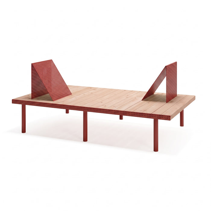 Gewerbefabrik Sitzbank Trostberg Outdoor Bank Parkbank Holz Rot RAL 3001