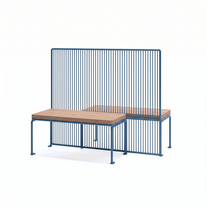 Gewerbefabrik Sitzbank Vilshofen Outdoor Bank Parkbank Holz Blau RAL 5005