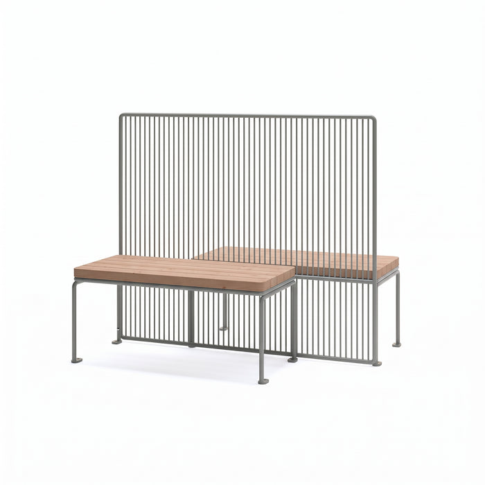 Gewerbefabrik Sitzbank Vilshofen Outdoor Bank Parkbank Holz Grau RAL 7011