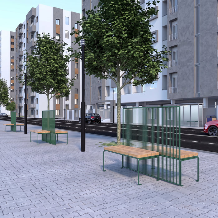 Gewerbefabrik Sitzbank Vilshofen Outdoor Bank Parkbank Holz Grün RAL 6018 Park