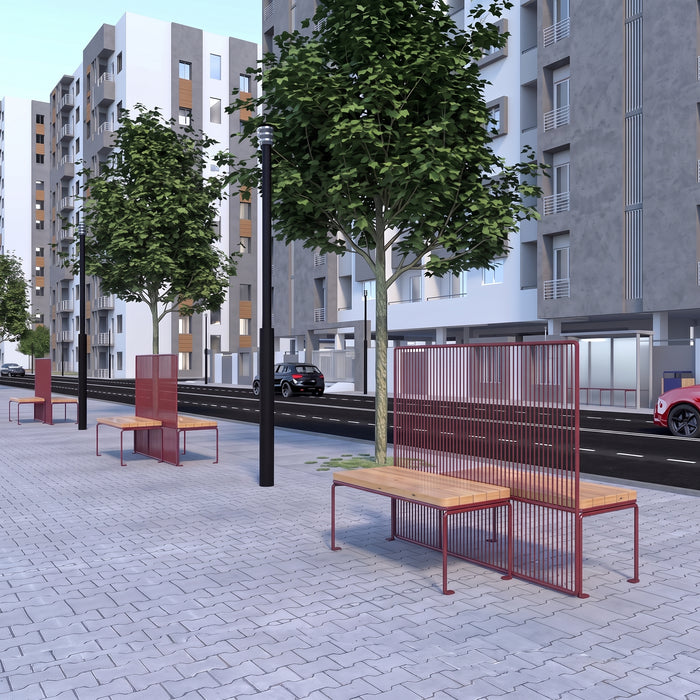 Gewerbefabrik Sitzbank Vilshofen Outdoor Bank Parkbank Holz Rot RAL 3001 Park