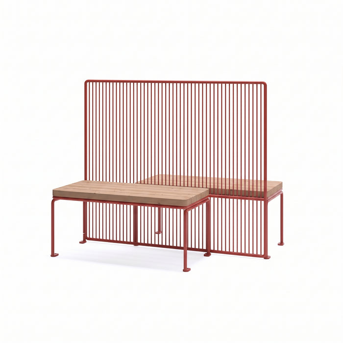 Gewerbefabrik Sitzbank Vilshofen Outdoor Bank Parkbank Holz Rot RAL 3001