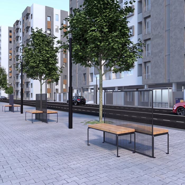 Gewerbefabrik Sitzbank Vilshofen Outdoor Bank Parkbank Holz Schwarz RAL 9017 Park