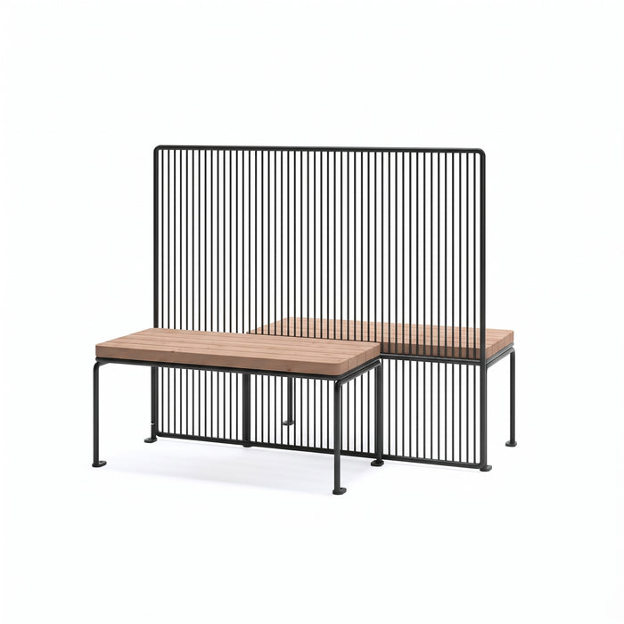 Gewerbefabrik Sitzbank Vilshofen Outdoor Bank Parkbank Holz Schwarz RAL 9017