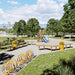 Gewerbefabrik Sitzbank Walsdorf Outdoor Bank Parkbank Holz Gelb RAL 1028 Stadt