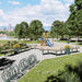 Gewerbefabrik Sitzbank Walsdorf Outdoor Bank Parkbank Holz Grau RAL 7011 Stadt