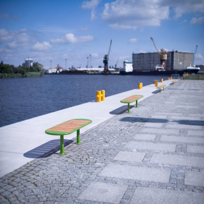 Gewerbefabrik Sitzbank Walsdorf Outdoor Bank Parkbank Holz Grün RAL 6018 Park