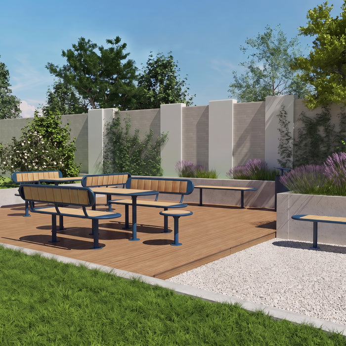 Gewerbefabrik Sitzbank Walsleben Outdoor Bank Parkbank Holz Blau RAL 5005 Stadt