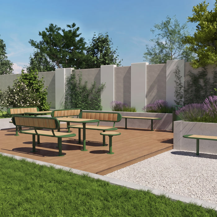 Gewerbefabrik Sitzbank Walsleben Outdoor Bank Parkbank Holz Grün RAL 6018 Stadt