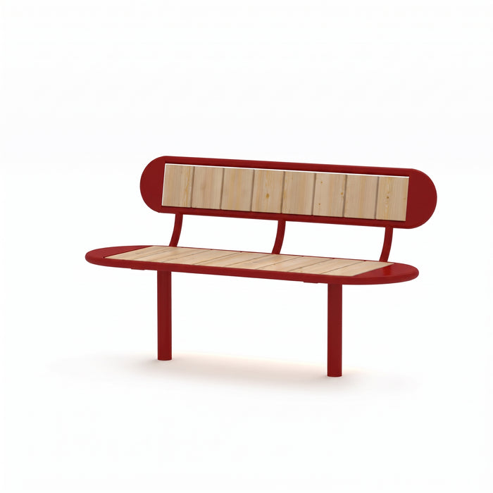 Gewerbefabrik Sitzbank Walsleben Outdoor Bank Parkbank Holz Rot RAL 3001