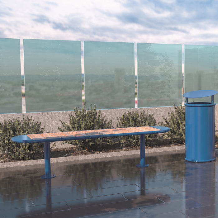 Gewerbefabrik Sitzbank Walsrode Outdoor Bank Parkbank Holz Blau RAL 5005 Park