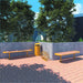 Gewerbefabrik Sitzbank Walsrode Outdoor Bank Parkbank Holz Gelb RAL 1028 Stadt
