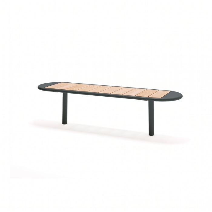 Gewerbefabrik Sitzbank Walsrode Outdoor Bank Parkbank Holz Grau RAL 7011
