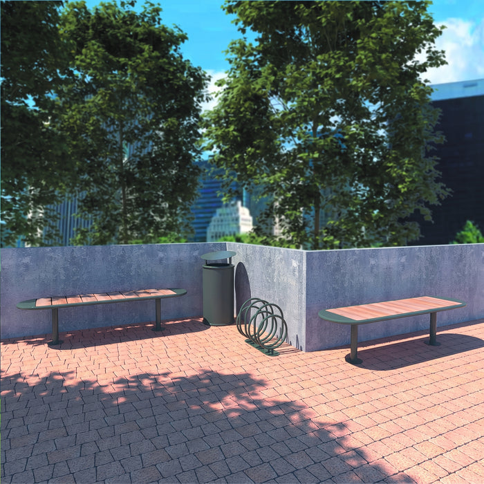 Gewerbefabrik Sitzbank Walsrode Outdoor Bank Parkbank Holz Grau RAL 7011 Stadt