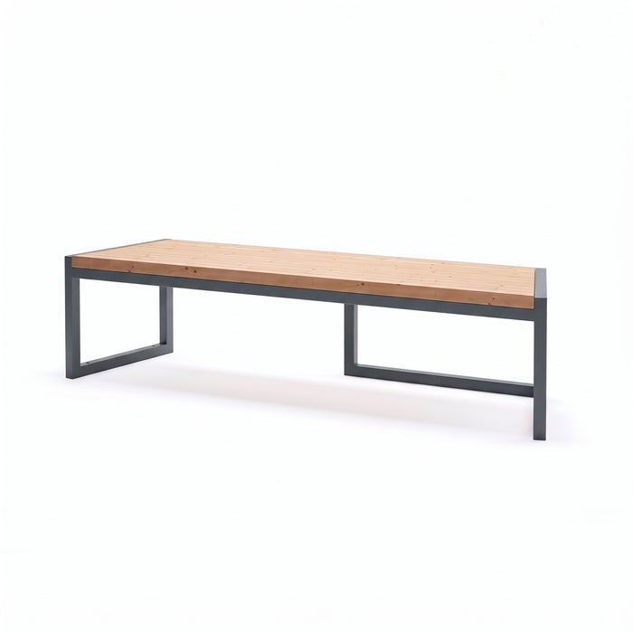 Gewerbefabrik Sitzbank Wernau Outdoor Bank Parkbank Holz Grau RAL 7011