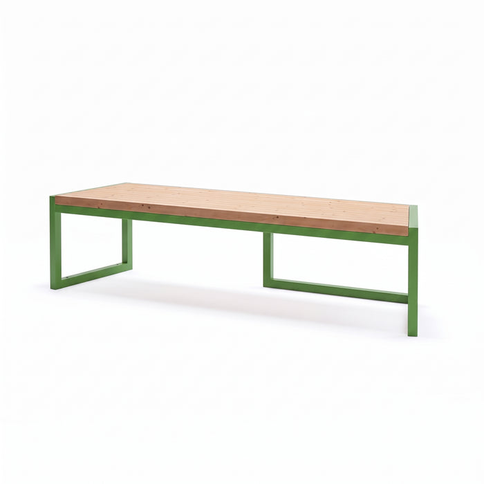 Gewerbefabrik Sitzbank Wernau Outdoor Bank Parkbank Holz Grün RAL 6018