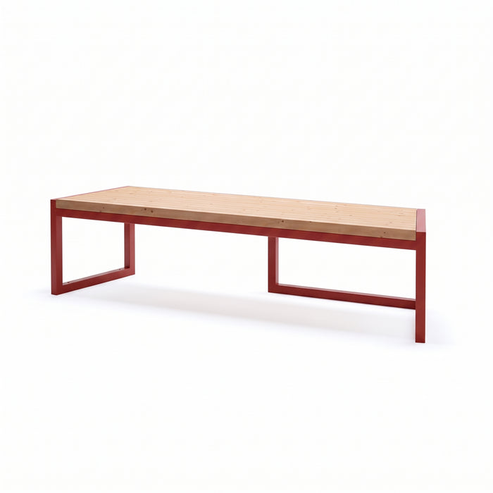 Gewerbefabrik Sitzbank Wernau Outdoor Bank Parkbank Holz Rot RAL 3001