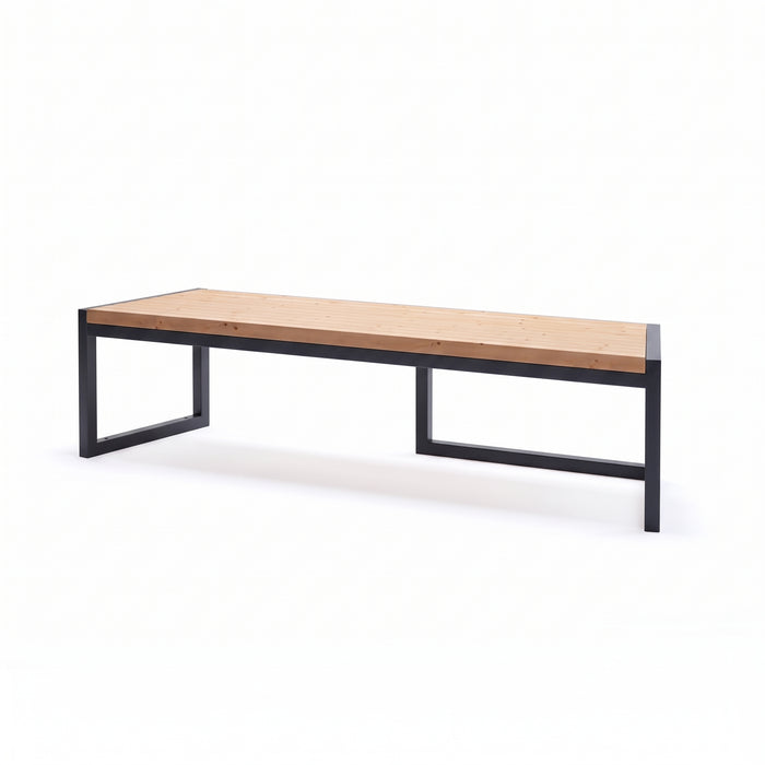 Gewerbefabrik Sitzbank Wernau Outdoor Bank Parkbank Holz Schwarz RAL 9017