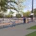 Gewerbefabrik Sitzbank Wernberg Outdoor Bank Parkbank Holz Blau RAL 5005 Park