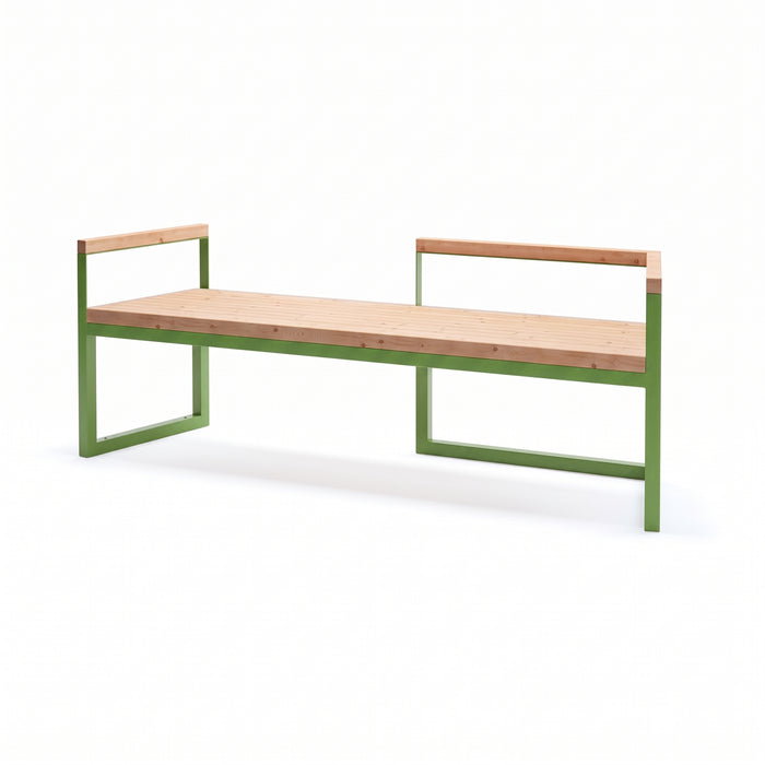 Gewerbefabrik Sitzbank Wernberg Outdoor Bank Parkbank Holz Grün RAL 6018